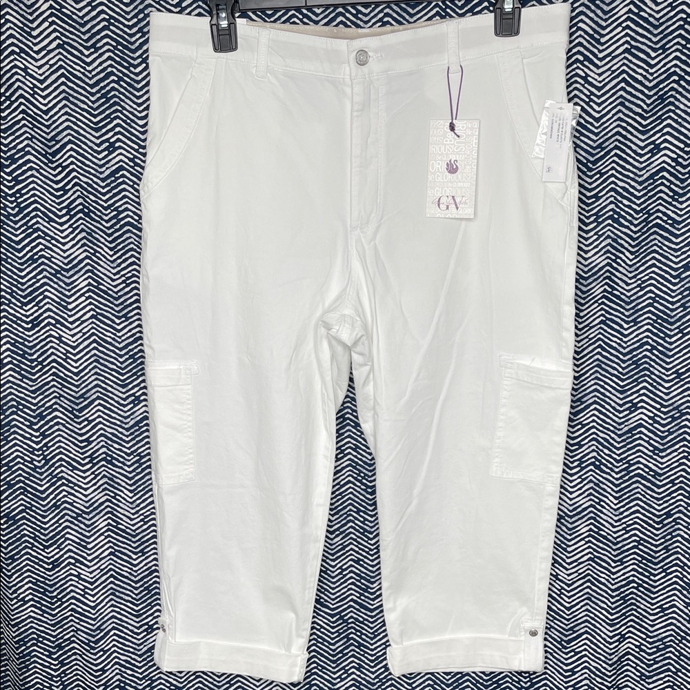 Gloria Vanderbilt Vintage White Cargo Capri